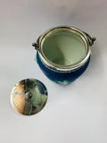 Dark blue Wedgwood biscuit barrel