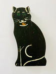 Black Folk Art Wooden Cat Money Box