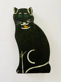 Black Folk Art Wooden Cat Money Box