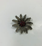 Crystal flower brooch