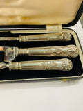 Silver plated Kings pattern carving set