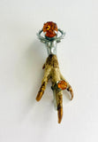 Grouse Foot Brooch with Orange Jewels