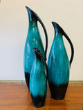 Set of 3 Blue Mountain Pottery graduated size jugs