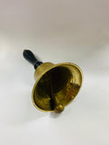 Old brass school bell with Ebony wood handle