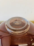 Large hand blown maroon colour Art  Glass bowl