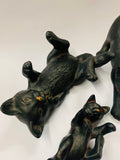 Set of 3 large ceramic playful kittens