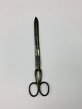 Large ornate Damascene hand forged fabric scissors