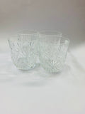 Set 4 large cut crystal whisky tumblers