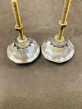 Pair of vintage glass drawer or cupboard handles