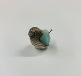 Small silver bird pin cushion