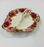 Royal Albert Old English Rose segmented dish