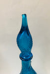 Italian blue glass duck genie bottle