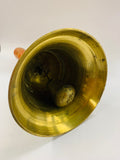 Large antique solid brass school bell