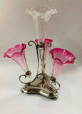 Victorian silver plated glass Epergne
