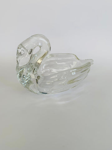 Glass Swan Dish