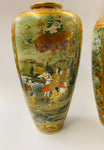 Pair or exquisite Satsuma Meiji period Hakudo vases
