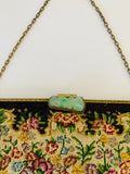 Petit Point Hand Bag with floral Jade Clasp