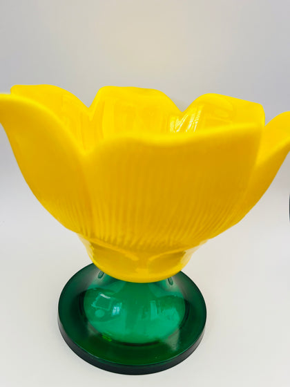 Yellow Art Glass Flower Vase