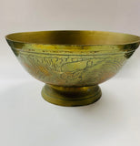 Antique brass planter bowl