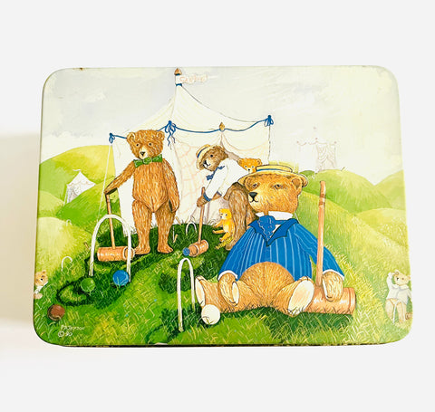 Teddy Bears Picnic while Playing Croquet Tin
