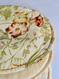 Five Oval Place Mats with Floral Design