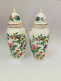 Pair of Aynsley Pembroke lidded vases