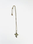 Silver Necklace with Cross Shaped Pendant with Pearl Center