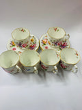 Set 6 Royal Crown Derby posies coffee cups and saucers