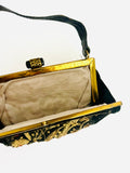Vintage Black Velvet Beaded Bag