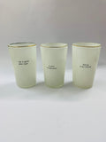 Novelty glass tumbler set in wire carry basket