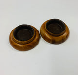 Pair of NZ sovereign wood and Bakelite dishes