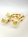 Eight Porcelain name plates with flower baskets attached ￼
