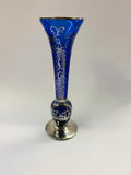 Venetian glass vase with silver overlay