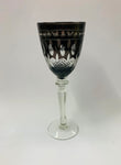 Set of 6 large Bohemian Crystal purple wine glasses