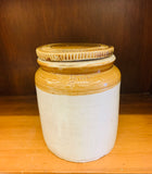 Antique 1/4 Gallon stone jar with screw on lid