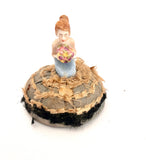 Vintage Porcelain and Felt Pin Cushion