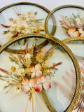 1970s Glass Place Mats with Dried Flowers