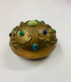 Brass musical egg with semi precious stones