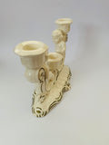 Vintage ceramic cherubs triple candle holder