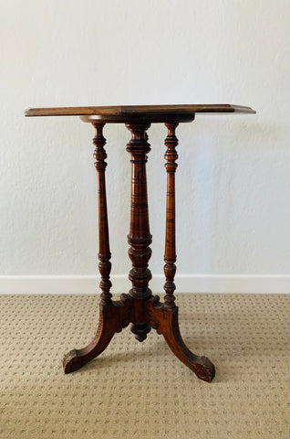 Victorian Kauri and inlay wooden side table