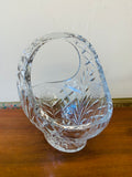 Large vintage cut crystal basket