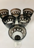 Set of 6 vintage Venetian tall wine glasses