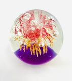Fire Work Style Paperweight with Pink and Gold Sparks