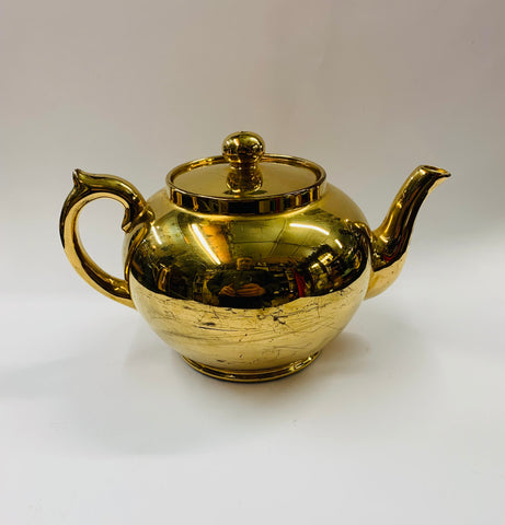 Burslem potteries large gold teapot