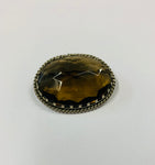 Vintage Smokey brown glass brooch