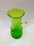 Retro Midcentury Green glass jug