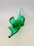 Midcentury green Art glass centerpiece dish