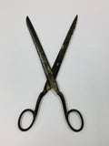 Large ornate Damascene hand forged fabric scissors