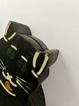 Black Folk Art Wooden Cat Money Box