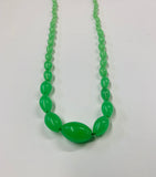Vintage Uranium glass bead necklace